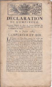 Déclaration de l'empereur, concernant l'Emploi des Biens des Couvens supprimés 