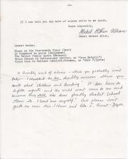 Long Typed Letter Signed ('Mabel Esther Allan') by the children's writer 