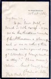 Autograph Letter Signed ('Charles W. Dilke') 