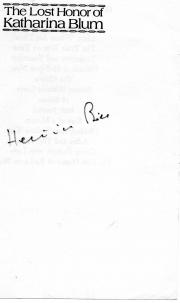 Heinrich Boll signature