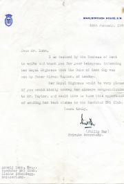 Typed Letter Signed ('Philip Hay.') to Arnold Lunn 